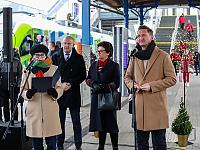 Powitanie najnowszych pojazdów hybrydowych na stacji Szczecin Główny. Powitanie najnowszych pojazdów hybrydowych na stacji Szczecin Główny.